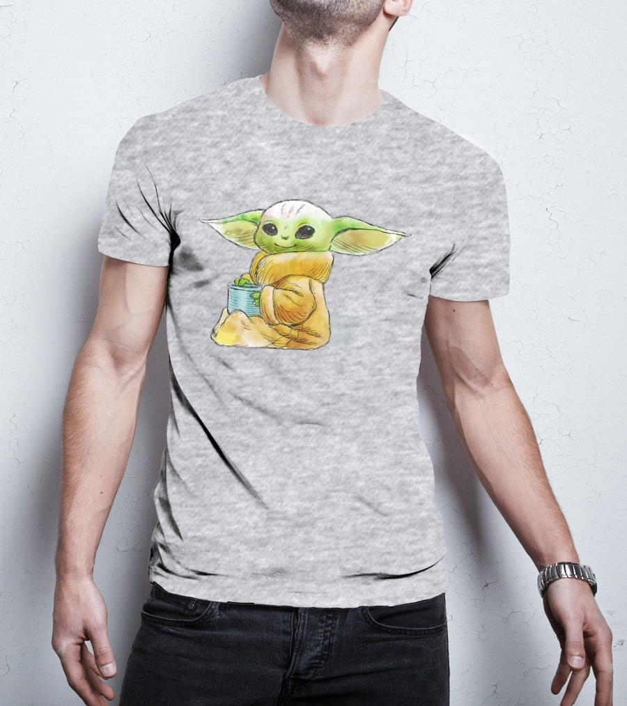 Star Wars The Mandalorian The Child Baby Yoda Drinking Soup T-Shirt