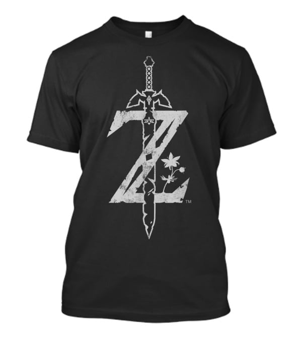Zelda Breath Of The Wild Sword Floral Emblem T-Shirt