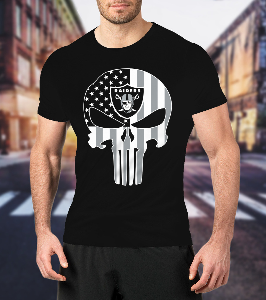 Raiders Skull With Flag T-Shirt