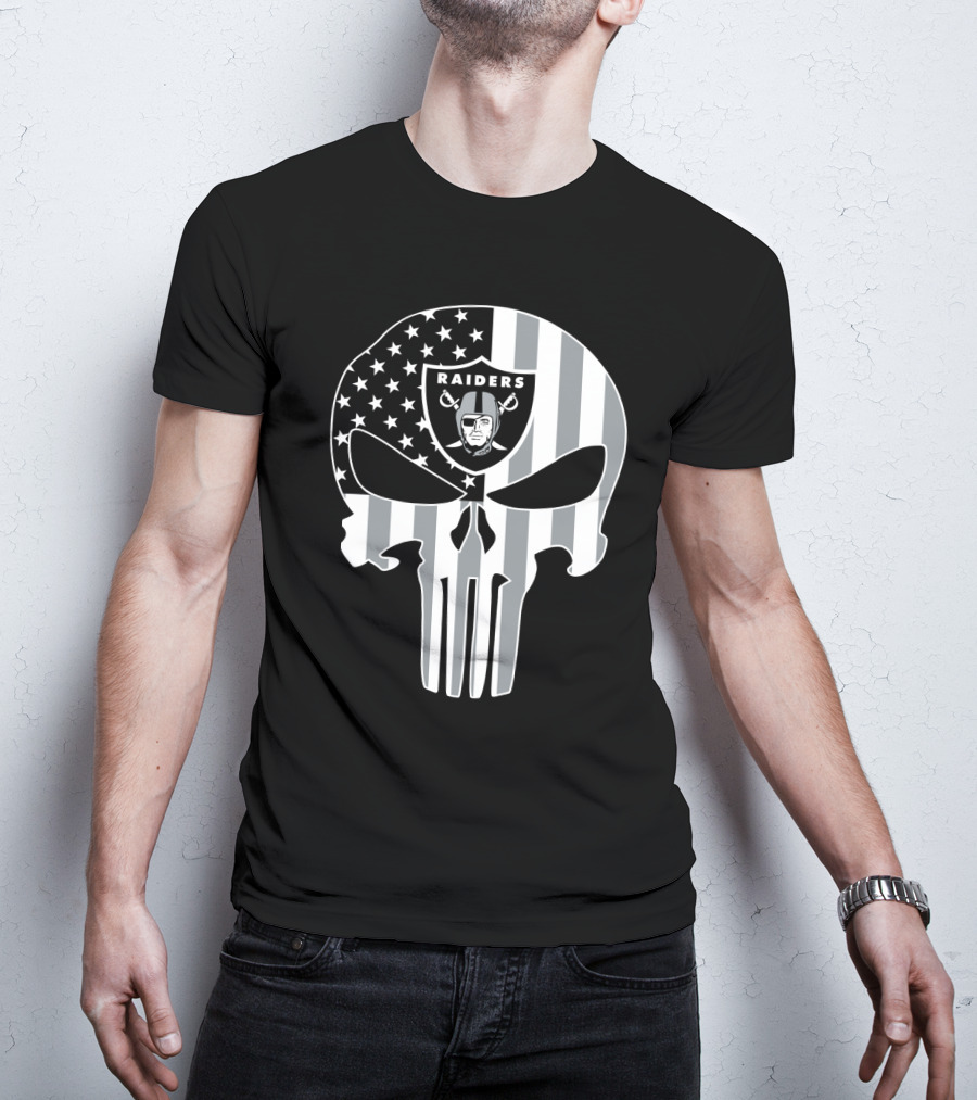 Raiders Skull With Flag T-Shirt