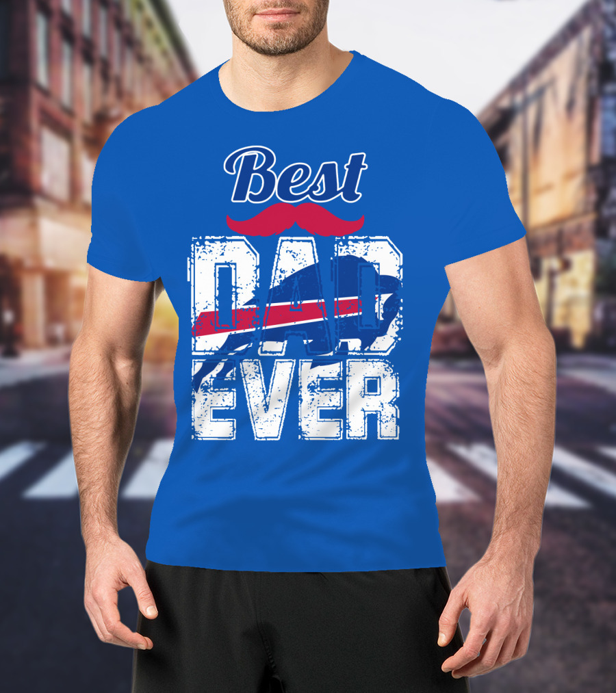 Best Dad Ever Buffalo Football Fan Mustache T-Shirt