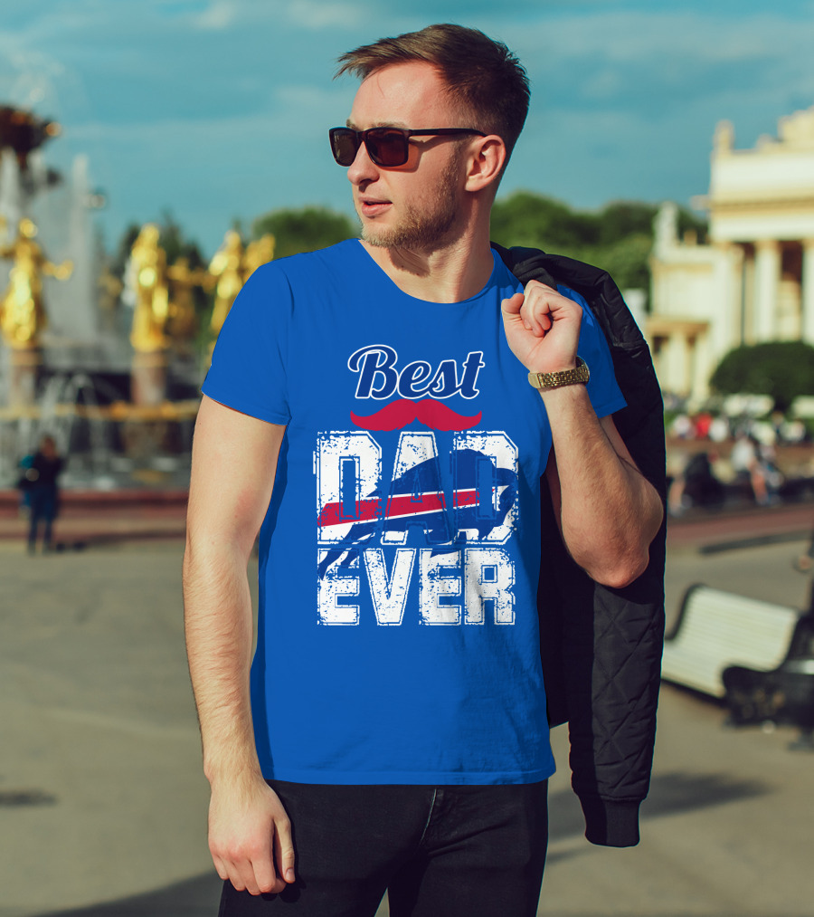 Best Dad Ever Buffalo Football Fan Mustache T-Shirt