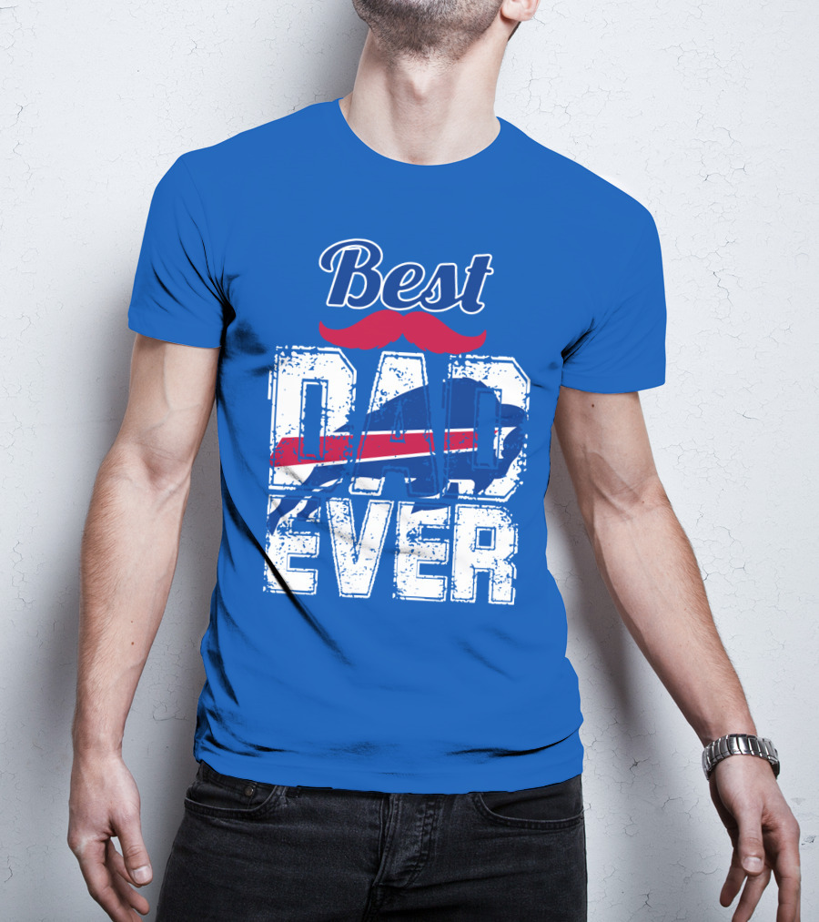 Best Dad Ever Buffalo Football Fan Mustache T-Shirt
