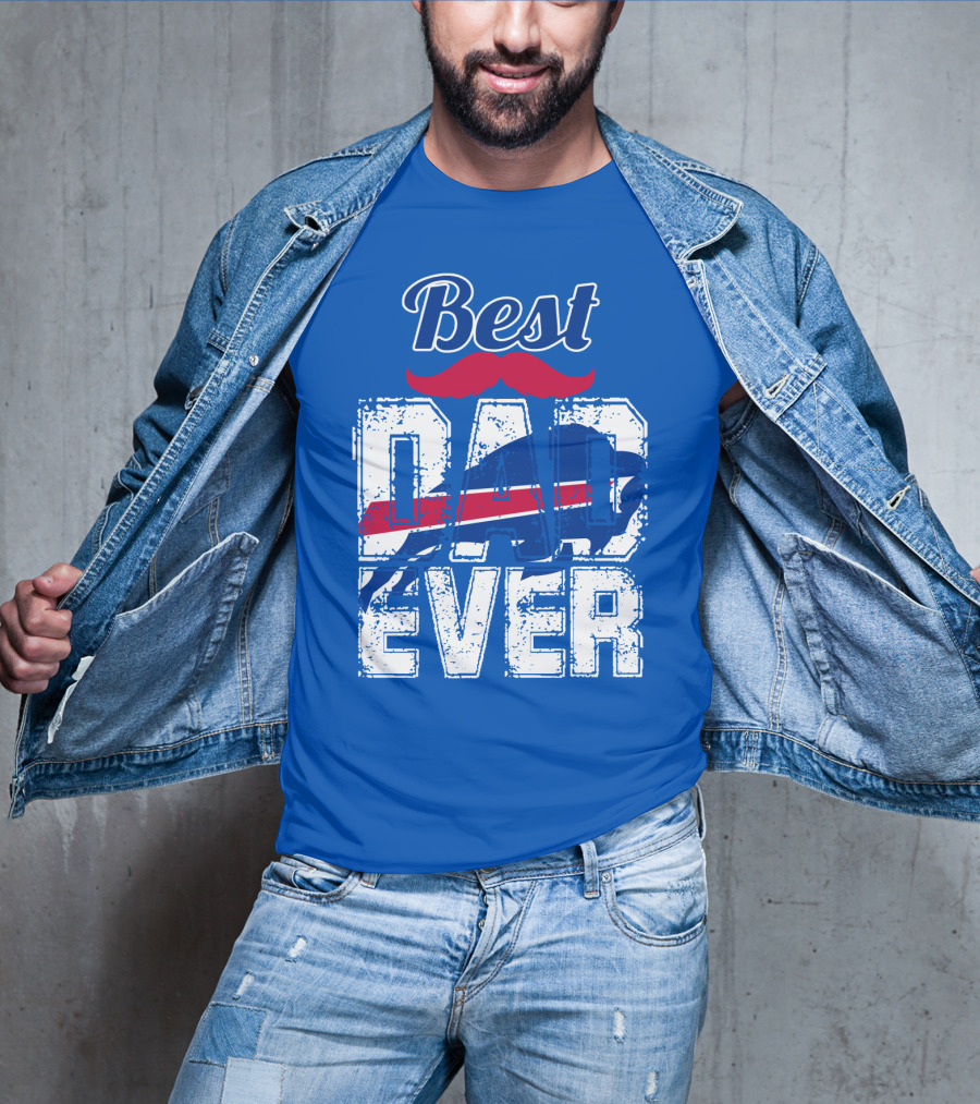 Best Dad Ever Buffalo Football Fan Mustache T-Shirt