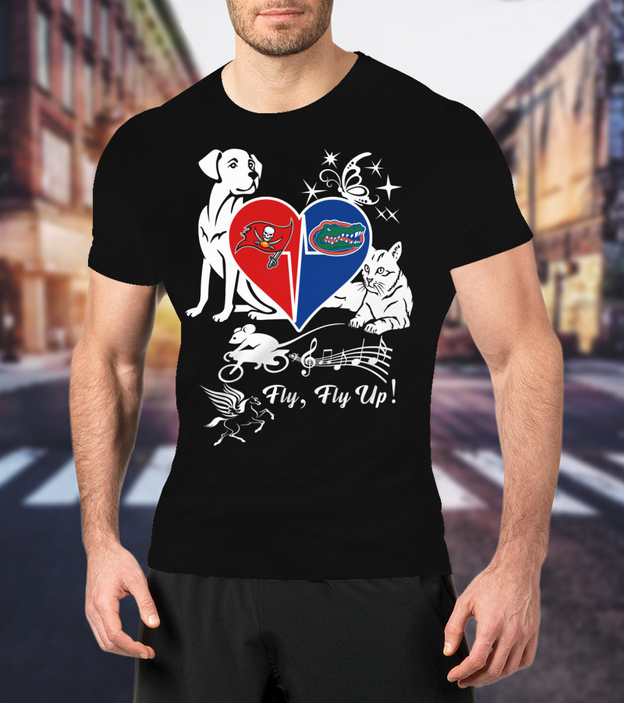 Buccaneers Gators Heart Fly Fly Up Dog Cat Butterfly Musical Pegasus T-Shirt