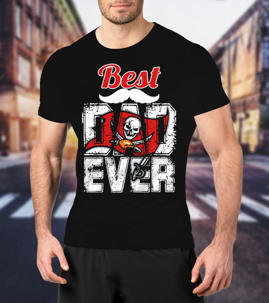 Best Dad Ever Buccaneers Football Skull Flag T-Shirt