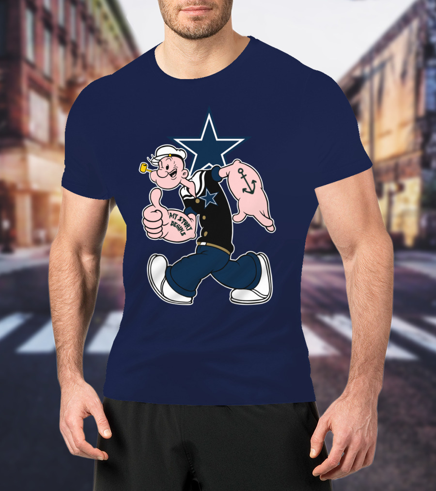 Dallas Cowboys Popeye My Story Began Star Anchor T-Shirt