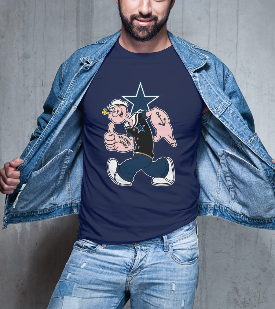 Dallas Cowboys Popeye My Story Began Star Anchor T-Shirt