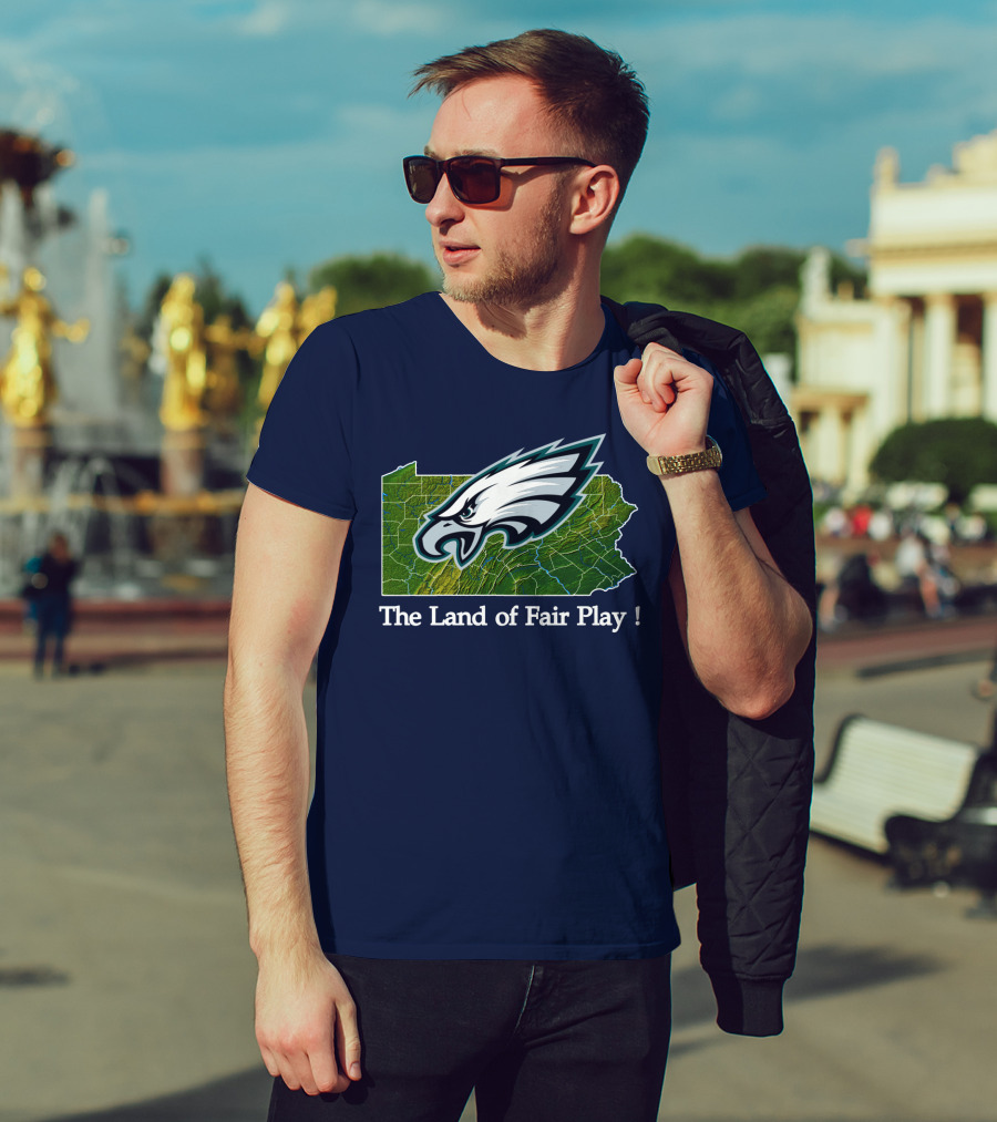 Philadelphia Eagles The Land Of Fair Play Pennsylvania Map T-Shirt