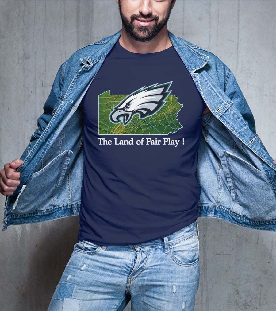Philadelphia Eagles The Land Of Fair Play Pennsylvania Map T-Shirt