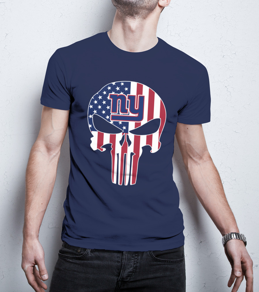 Ny Giants American Flag Punisher Skull T-Shirt