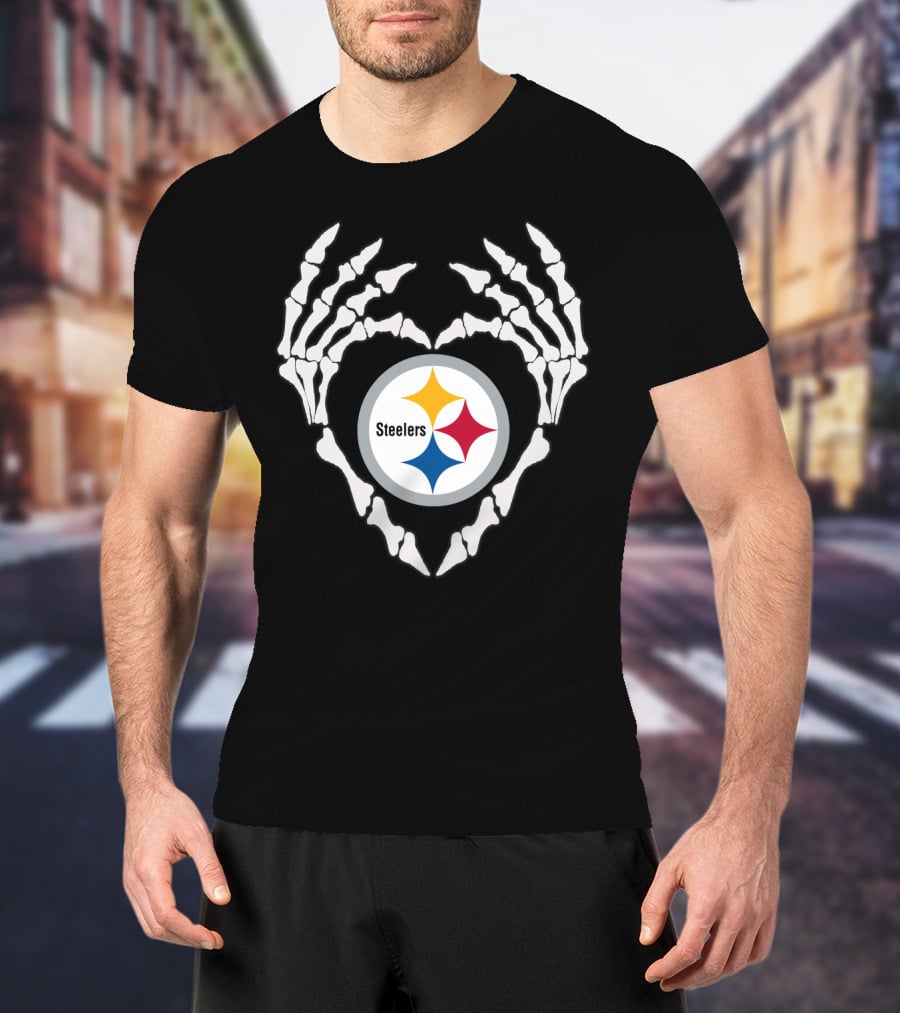 Steelers Skeleton Heart T-Shirt