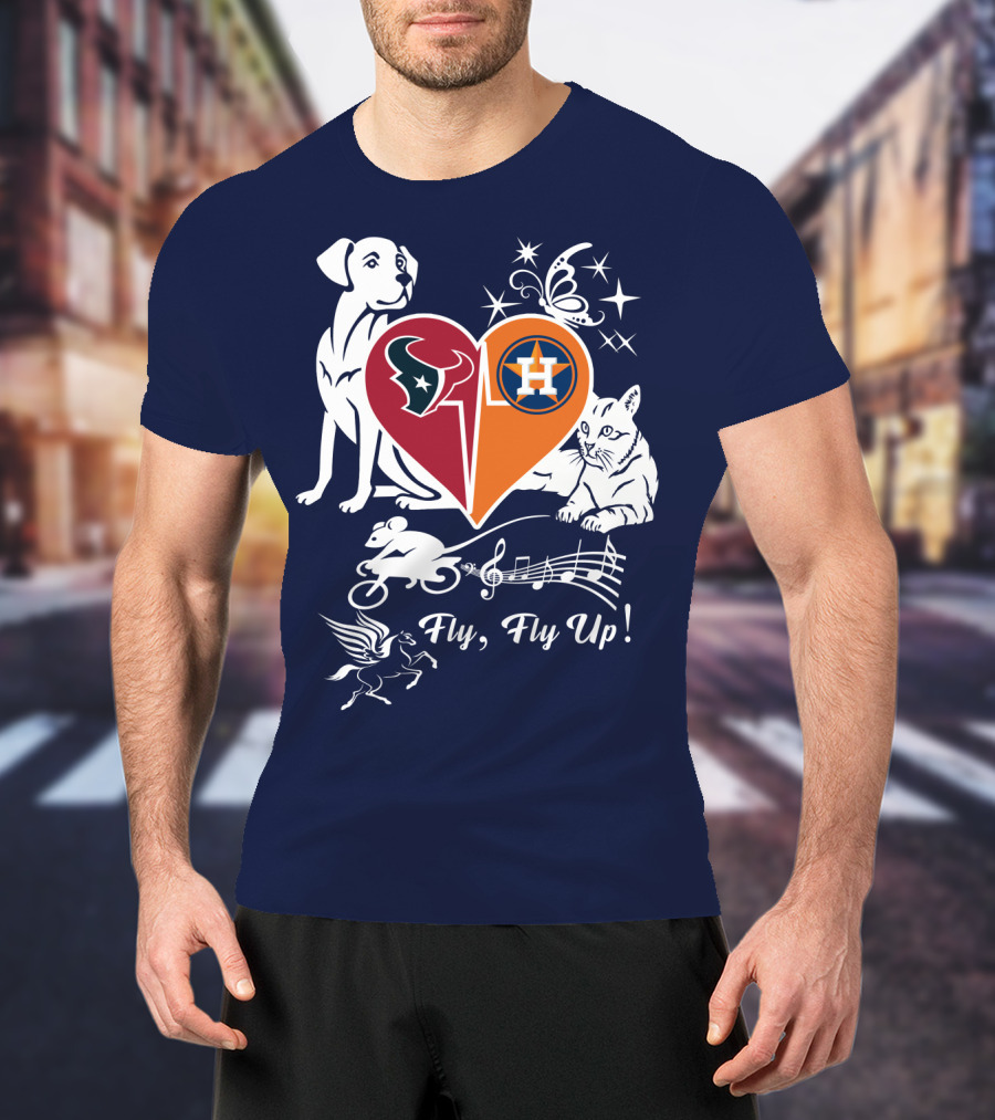 Houston Texans And Astros Love Fly Fly Up T-Shirt
