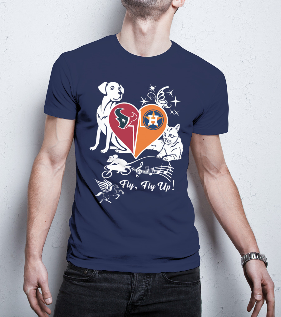 Houston Texans And Astros Love Fly Fly Up T-Shirt