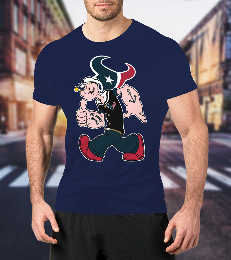 Texans Popeye My Story Begins Anchor T-Shirt