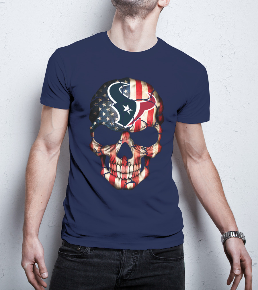 Texans Skull American Flag T-Shirt