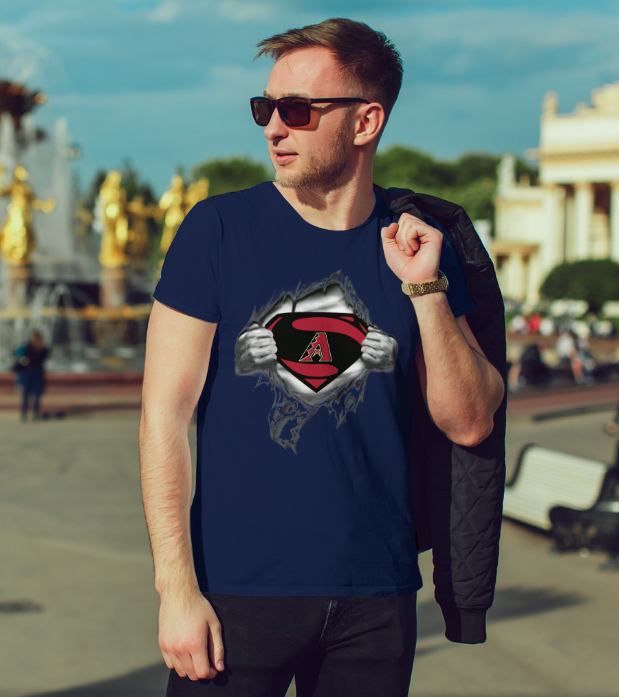 Arizona Diamondbacks Superhero Logo Burst T-Shirt