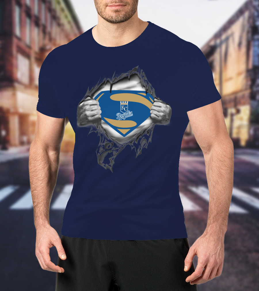 Kansas City Royals Superman Logo Torn T-Shirt