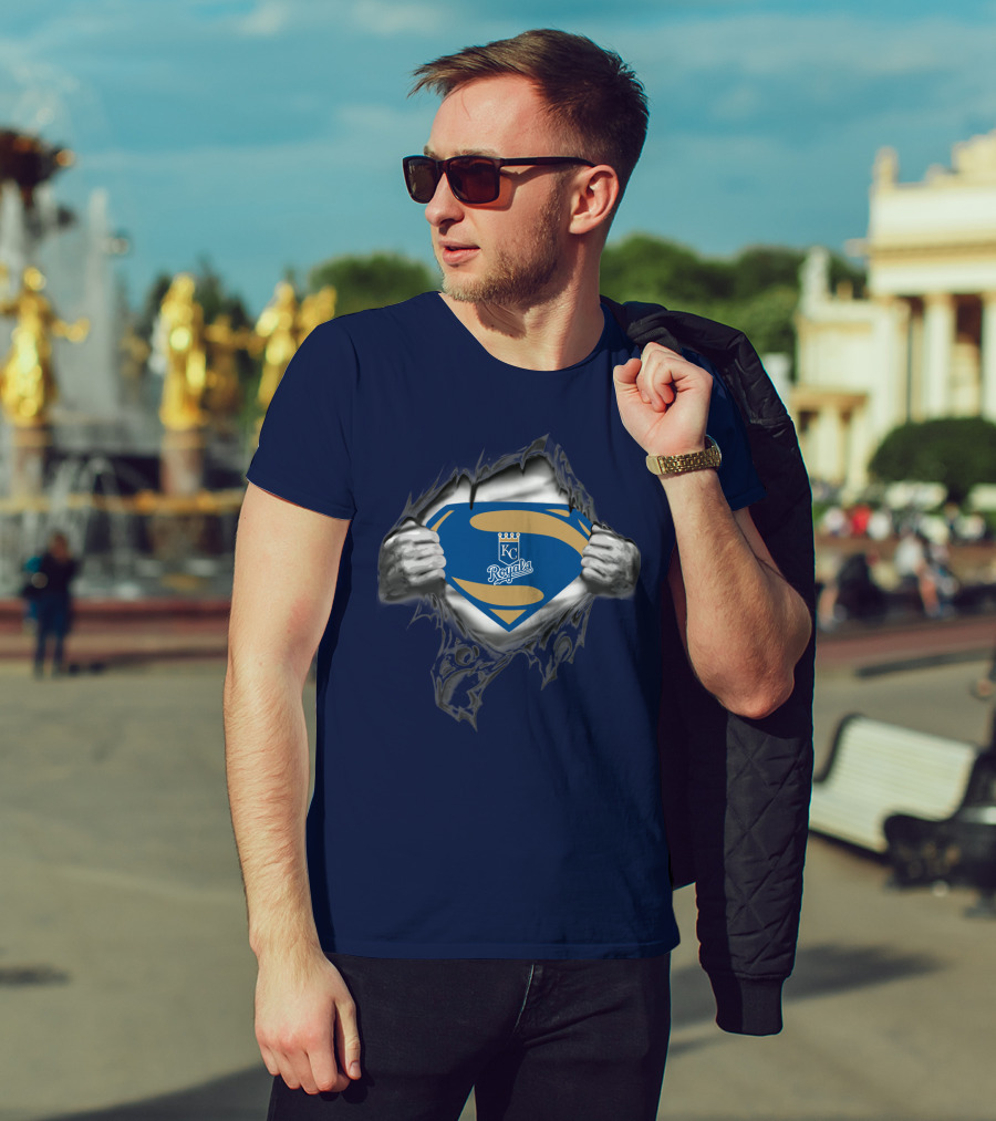 Kansas City Royals Superman Logo Torn T-Shirt