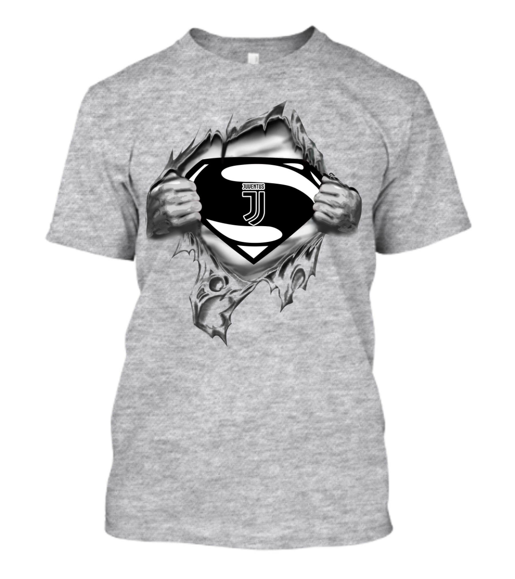 Juventus Superman Emblem Burst Through Steel T-Shirt