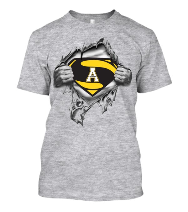 Appalachian State Mountaineers Superhero A Logo Torn Chest T-Shirt
