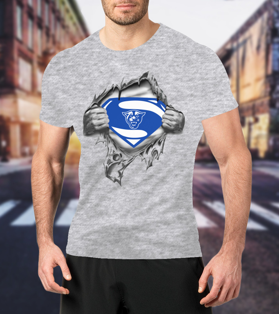 Georgia State Panthers Superman Logo Shield T-Shirt
