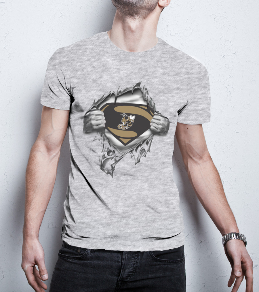 Georgia Tech Yellow Jackets Superman Shield T-Shirt