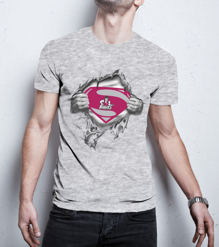 Superman Emblem With New Mexico State Aggies T-Shirt