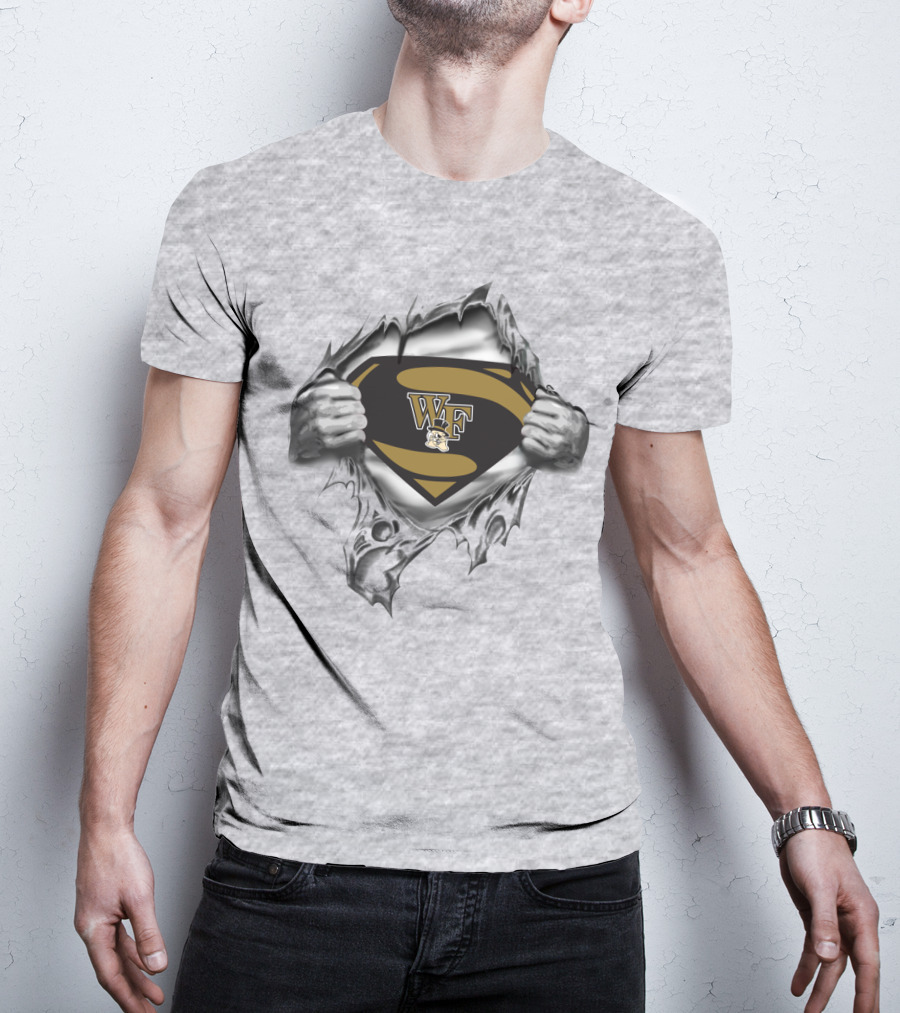 Wake Forest Demon Deacons Hero Crest Wf Logo Super Strength T-Shirt