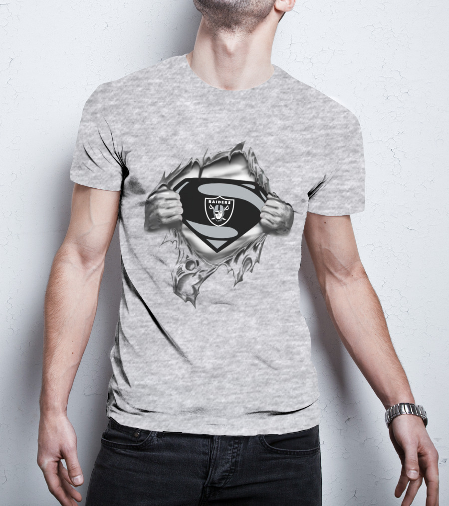 Las Vegas Raiders Superman Logo Burst T-Shirt