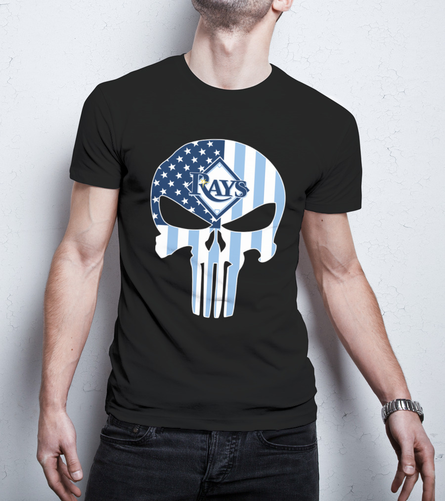 Rays Skull With American Flag T-Shirt