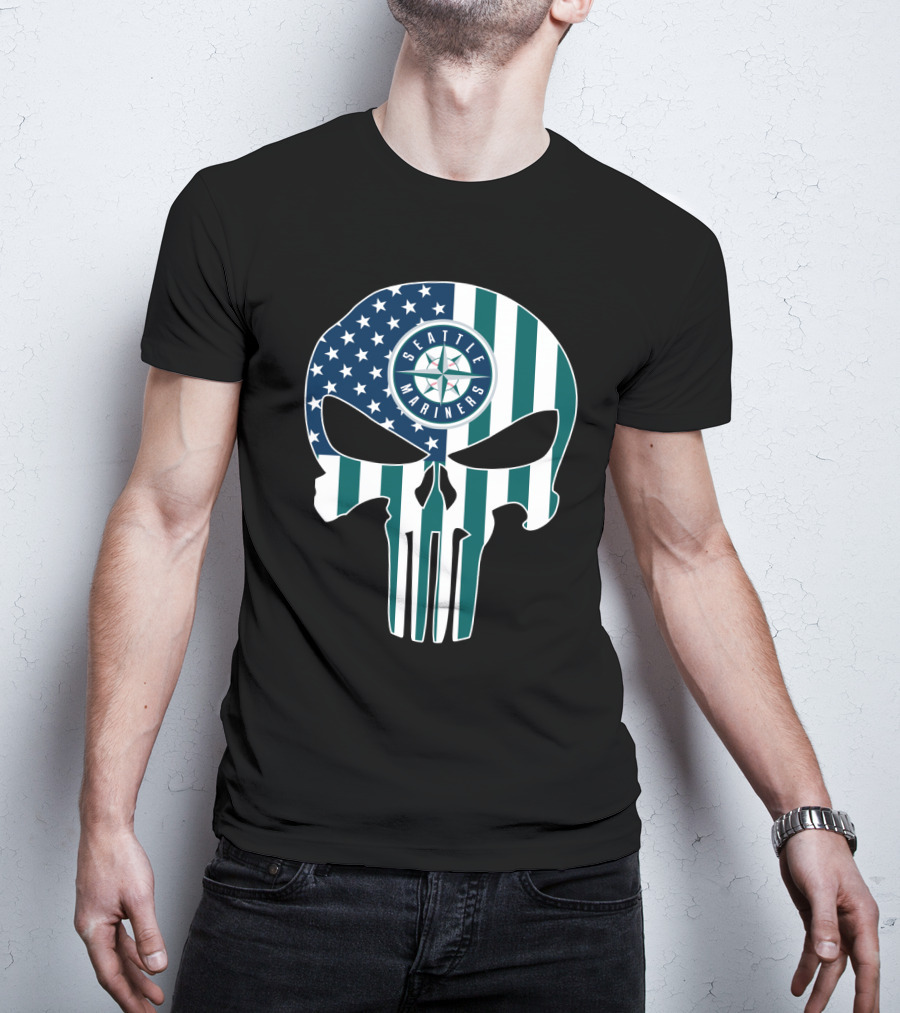 Seattle Mariners Skull Stars Stripes T-Shirt