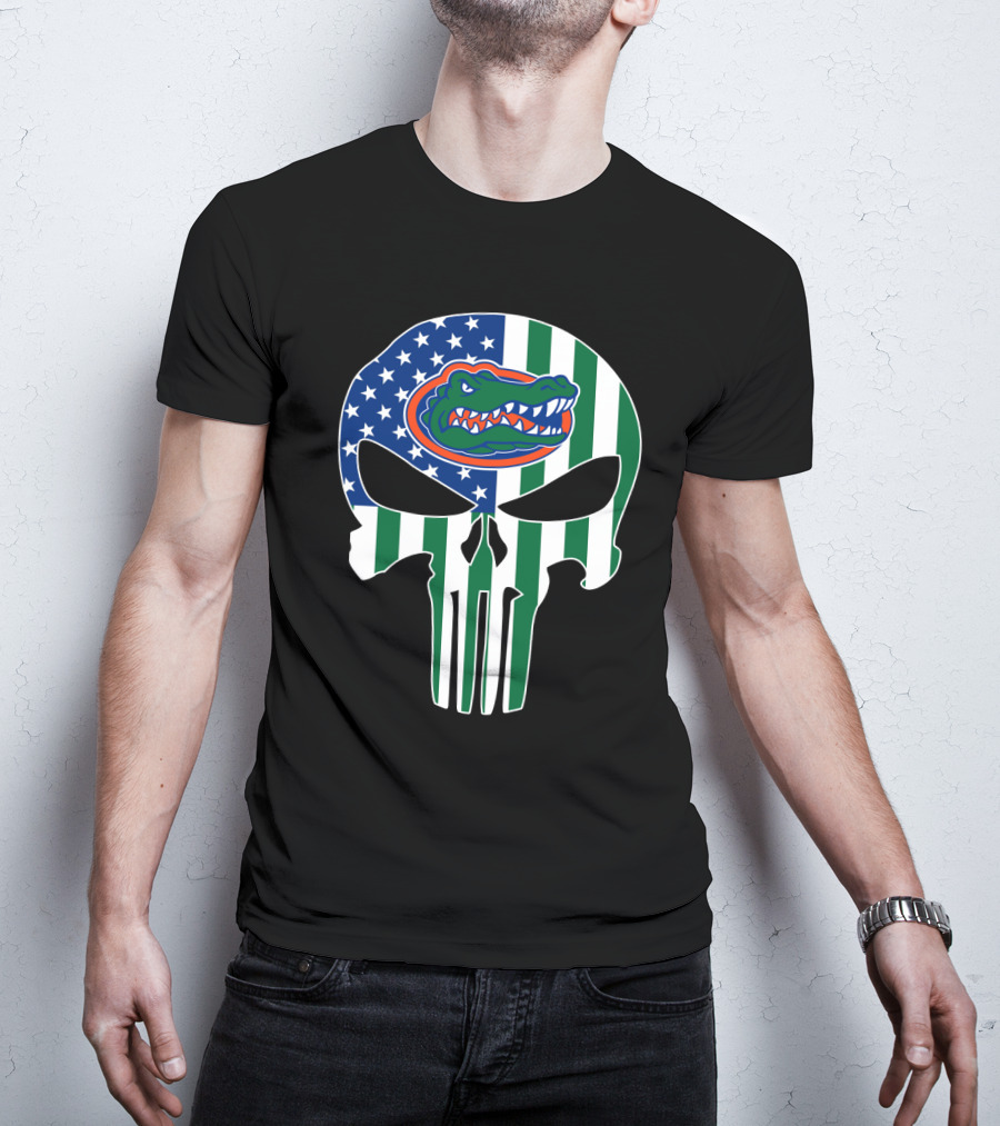 Florida Gators American Flag Punisher Skull T-Shirt