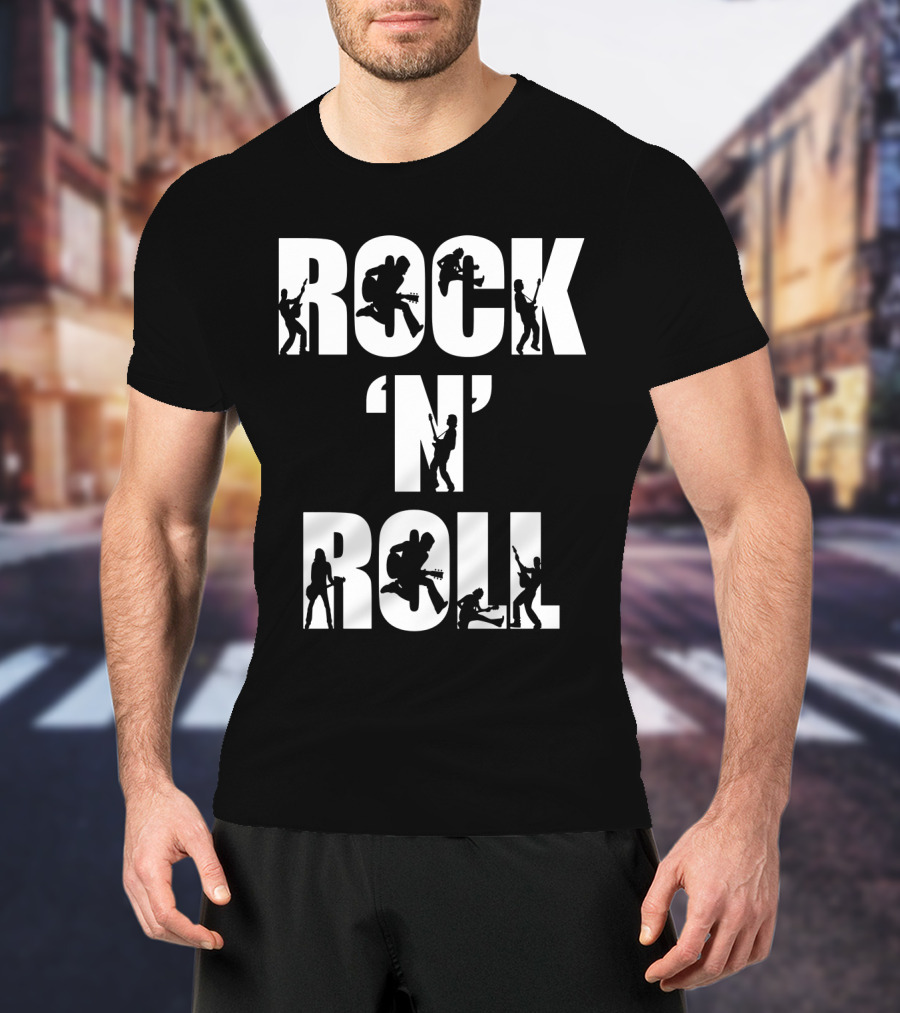 Rock 'N' Roll Guitarist Silhouette Icons T-Shirt