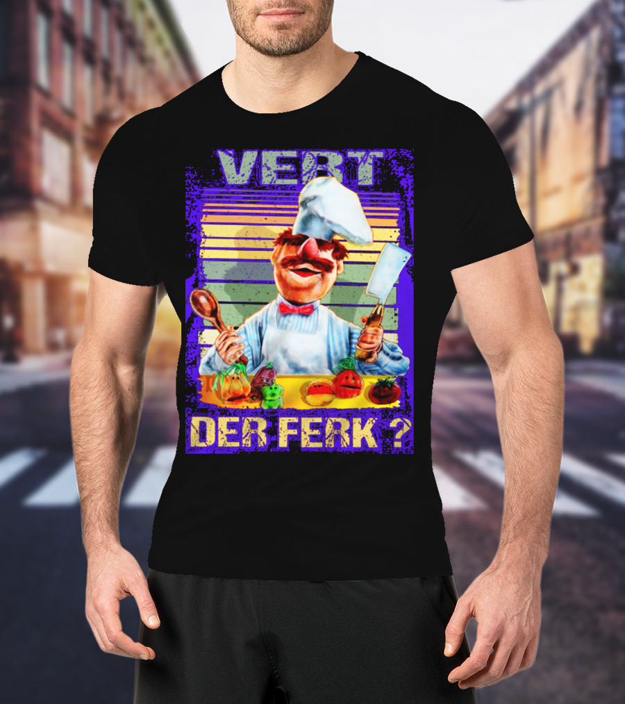 Vert Der Ferk Colorful Chef With Vegetables And Utensils T-Shirt