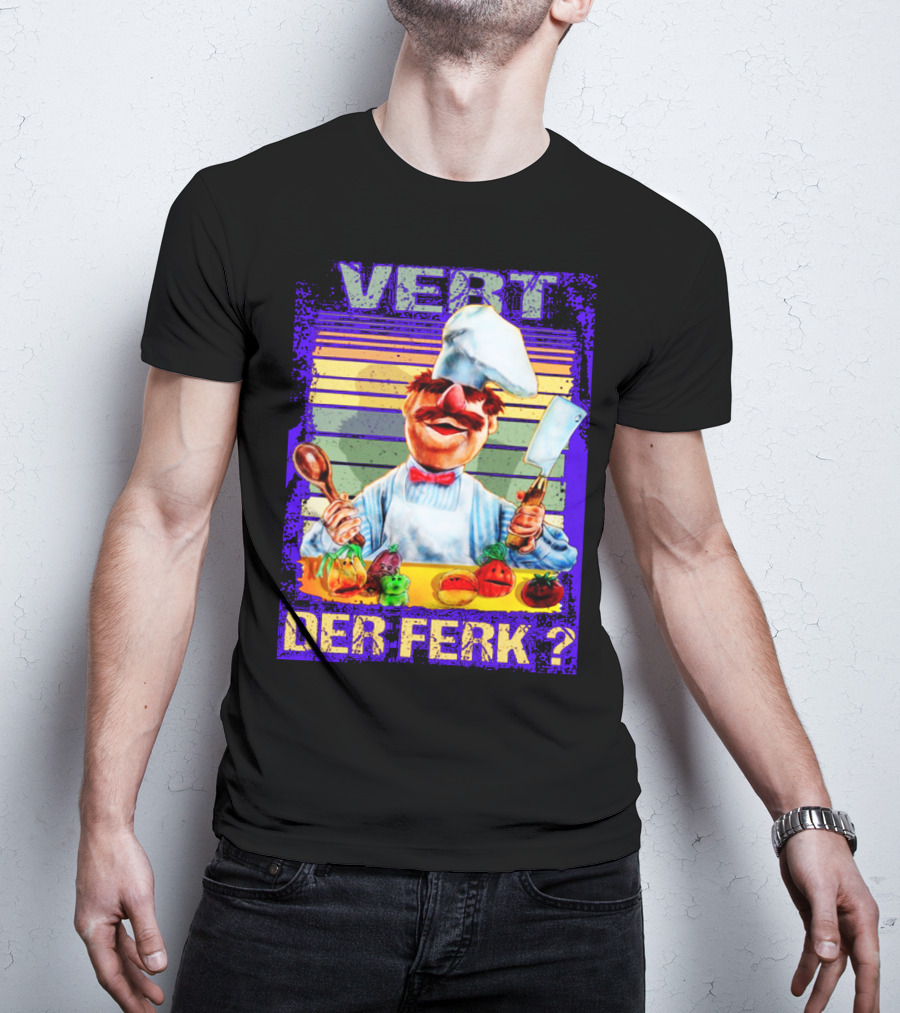Vert Der Ferk Colorful Chef With Vegetables And Utensils T-Shirt