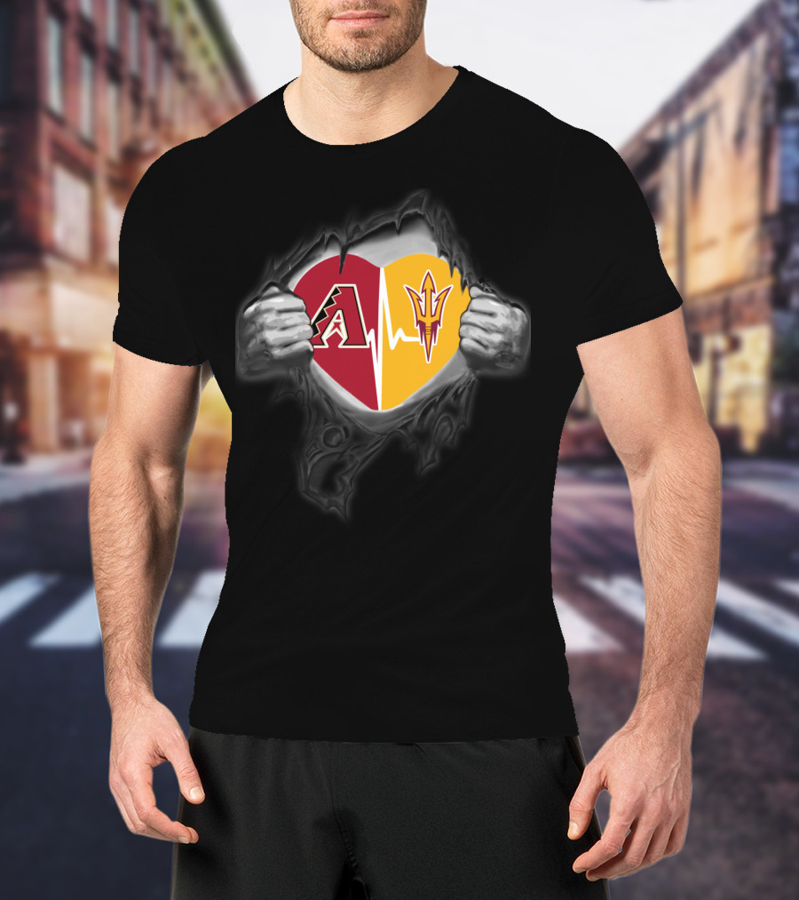 Diamondbacks Arizona State Sun Devils Heartbeat Fusion T-Shirt