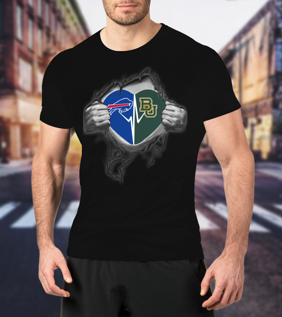 Bills Baylor Bears Heart Combo T-Shirt