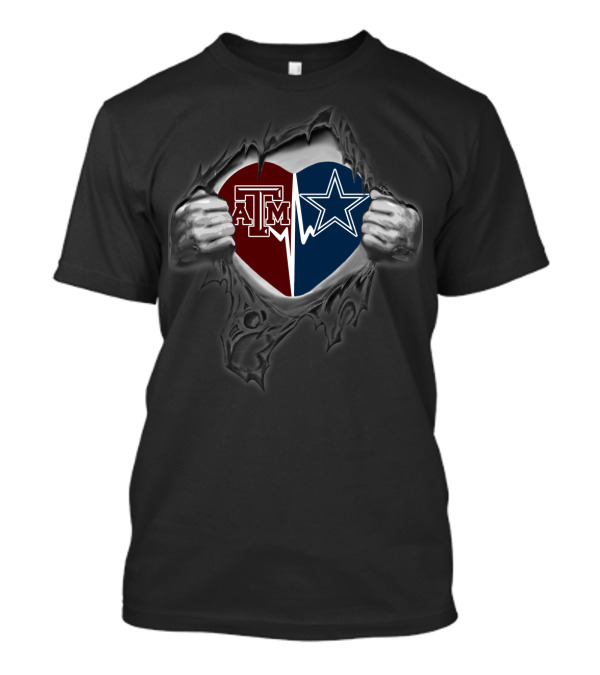 Texas A&M Aggies Cowboys Dual Heart T-Shirt