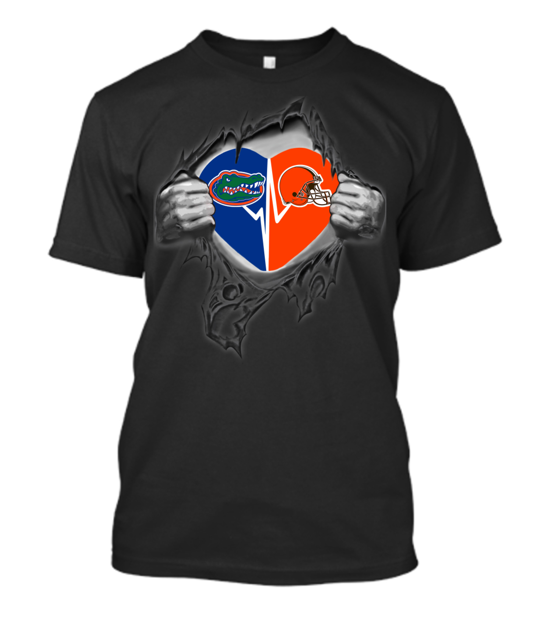 Cleveland Browns Florida Gators Heart Logo Reveal T-Shirt