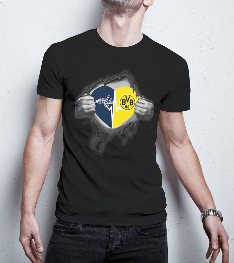 Capitals Heartbeat Bvb 09 Borussia Dortmund Fan T-Shirt