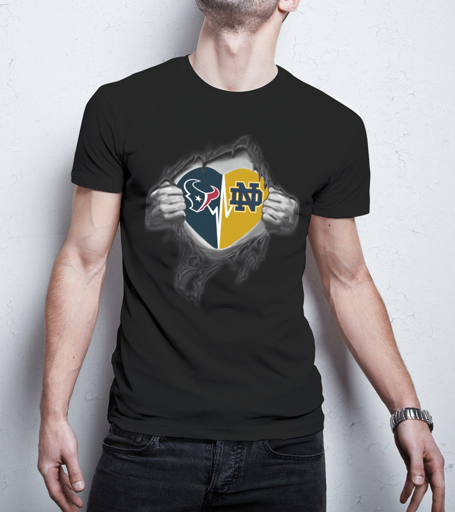 Houston Texans Notre Dame Heart T-Shirt
