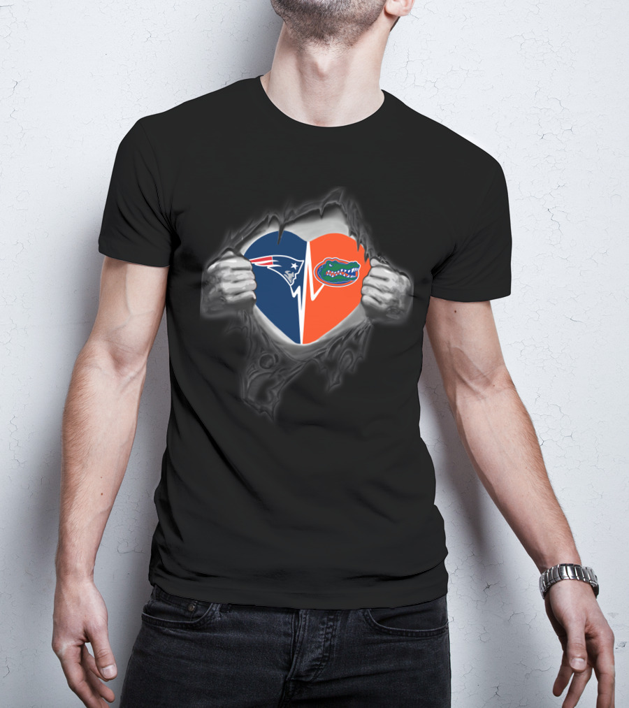 Patriots Gators Heart Split T-Shirt