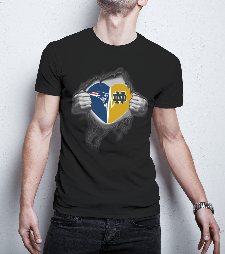 Patriots Heart Notre Dame Fighting Irish Logo Fusion T-Shirt