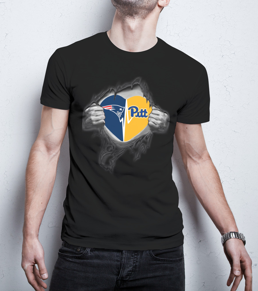 Patriots Heart Pitt Panthers Split T-Shirt