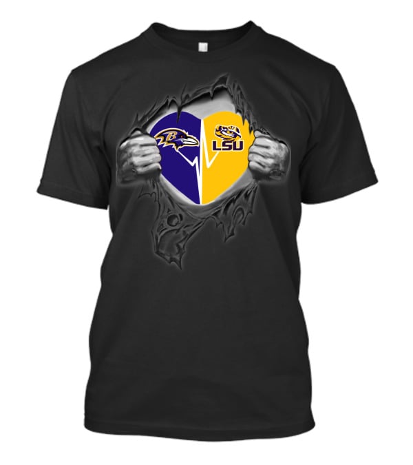 Ravens Lsu Tigers Heart T-Shirt