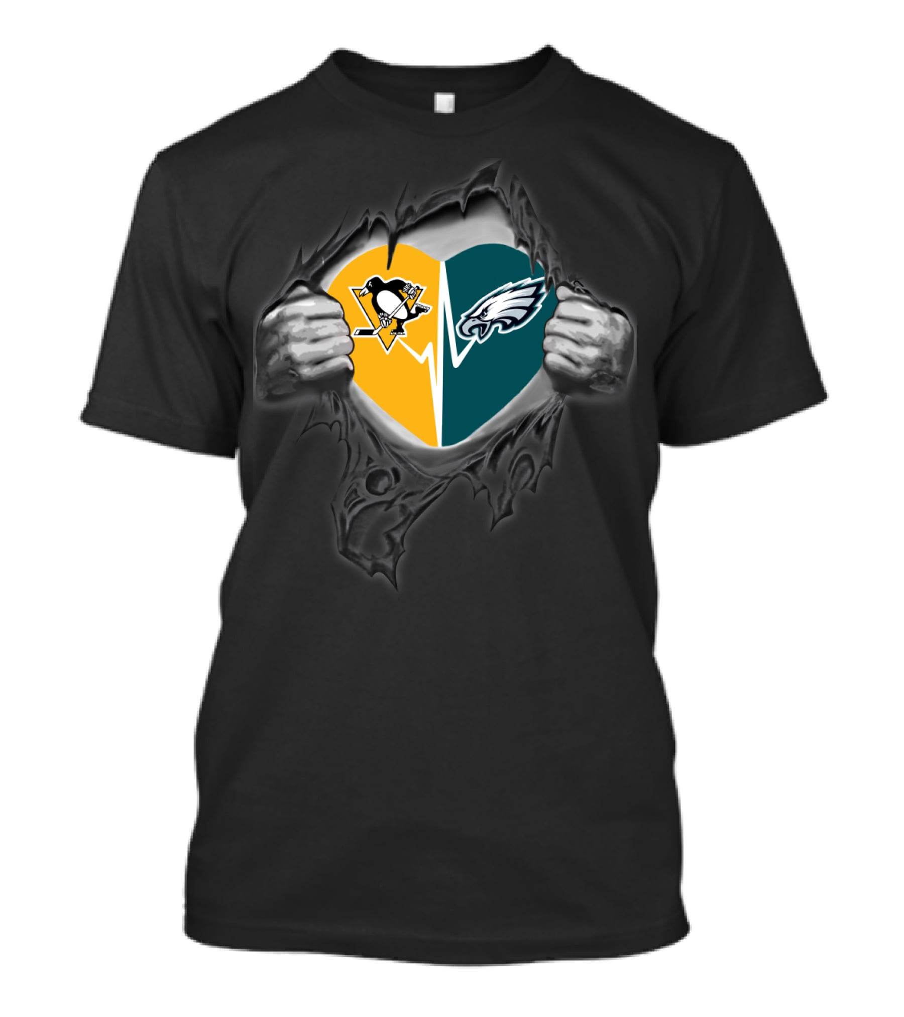 Penguins Eagles Heart T-Shirt