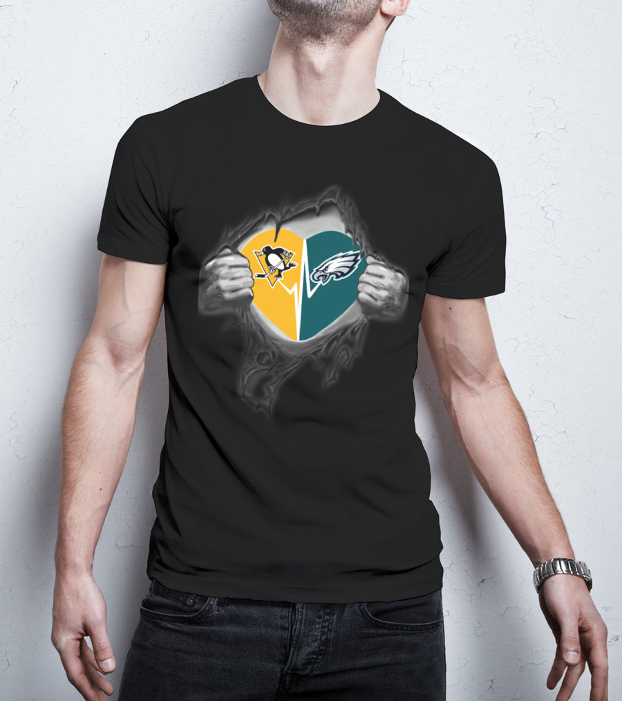Penguins Eagles Heart T-Shirt