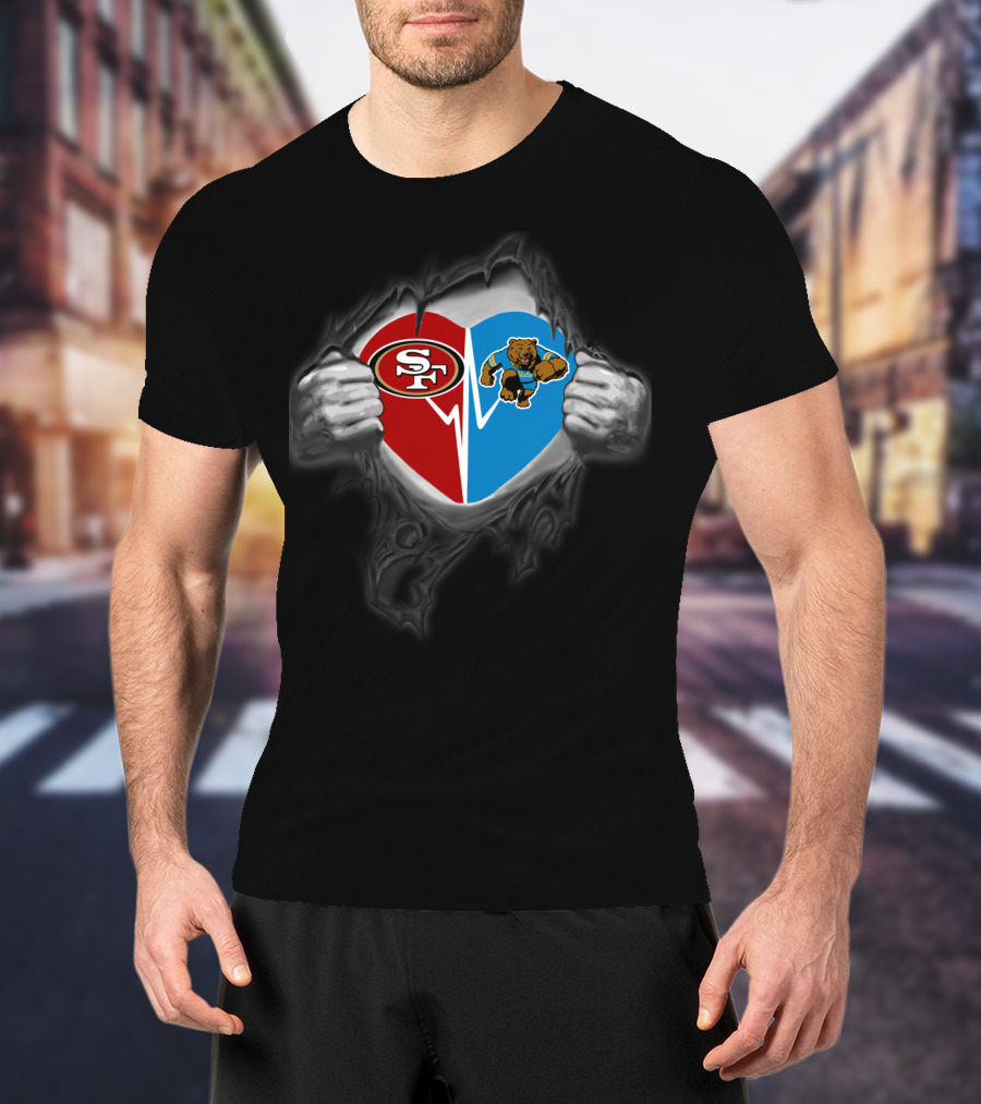 49ers And Ucla Bruins Heart T-Shirt