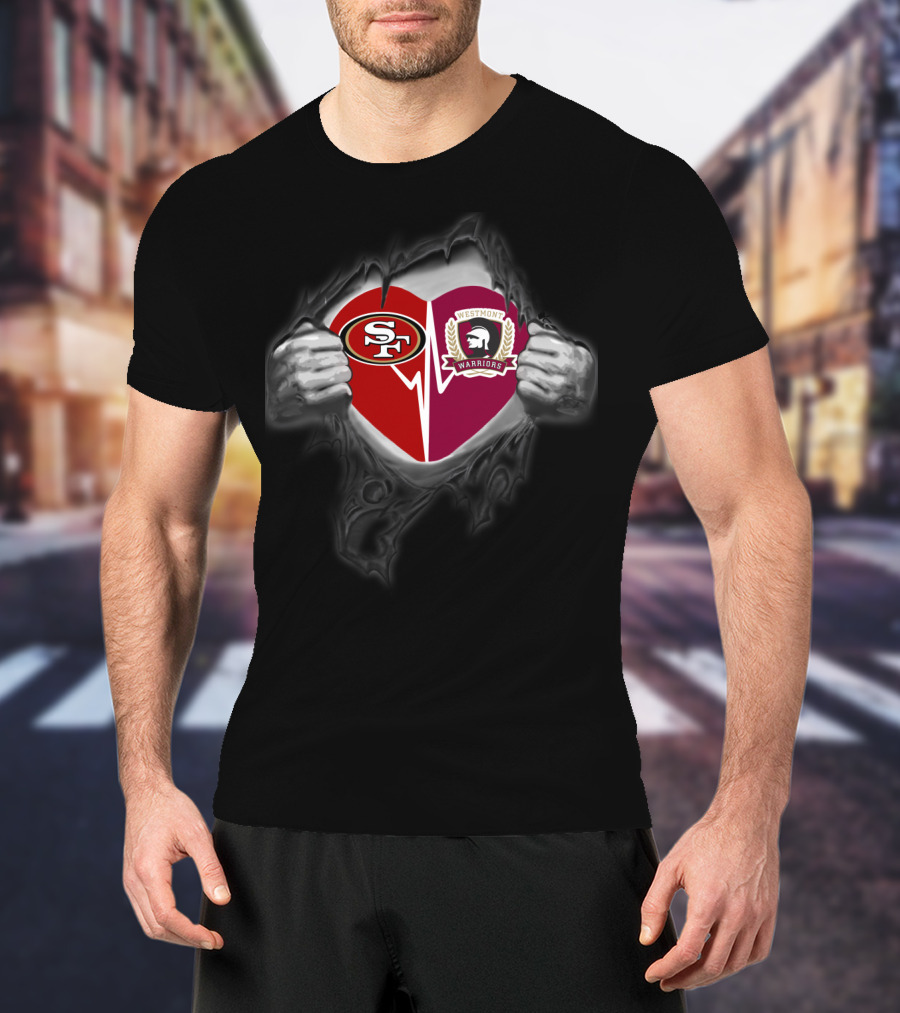 Heart Reveals 49ers Westmont Warriors Football Pride T-Shirt